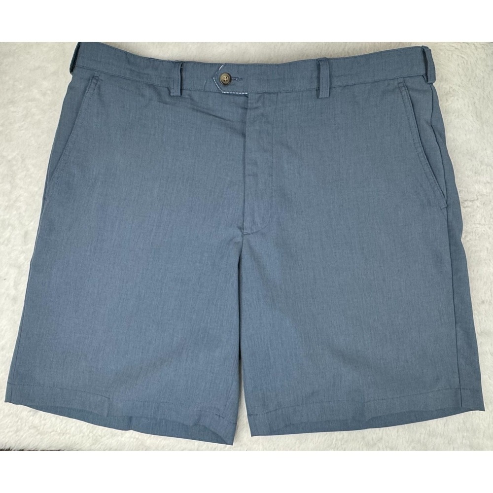 Donald Ross Golf Shorts Mens 38 Blue Performance Flat Front Polyester EUC